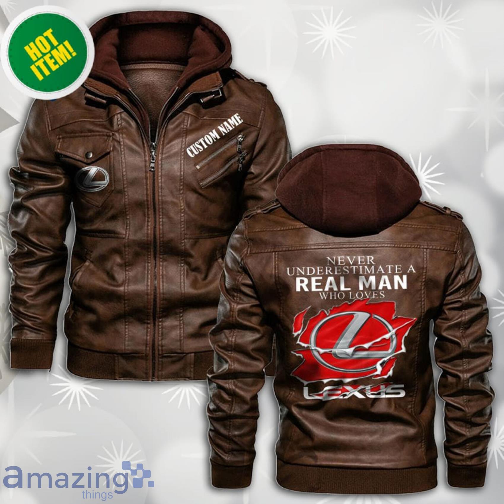 Personalized Name Never Underestimate A Real Man Who Loves Lexus Leather Jacket Product Photo 1