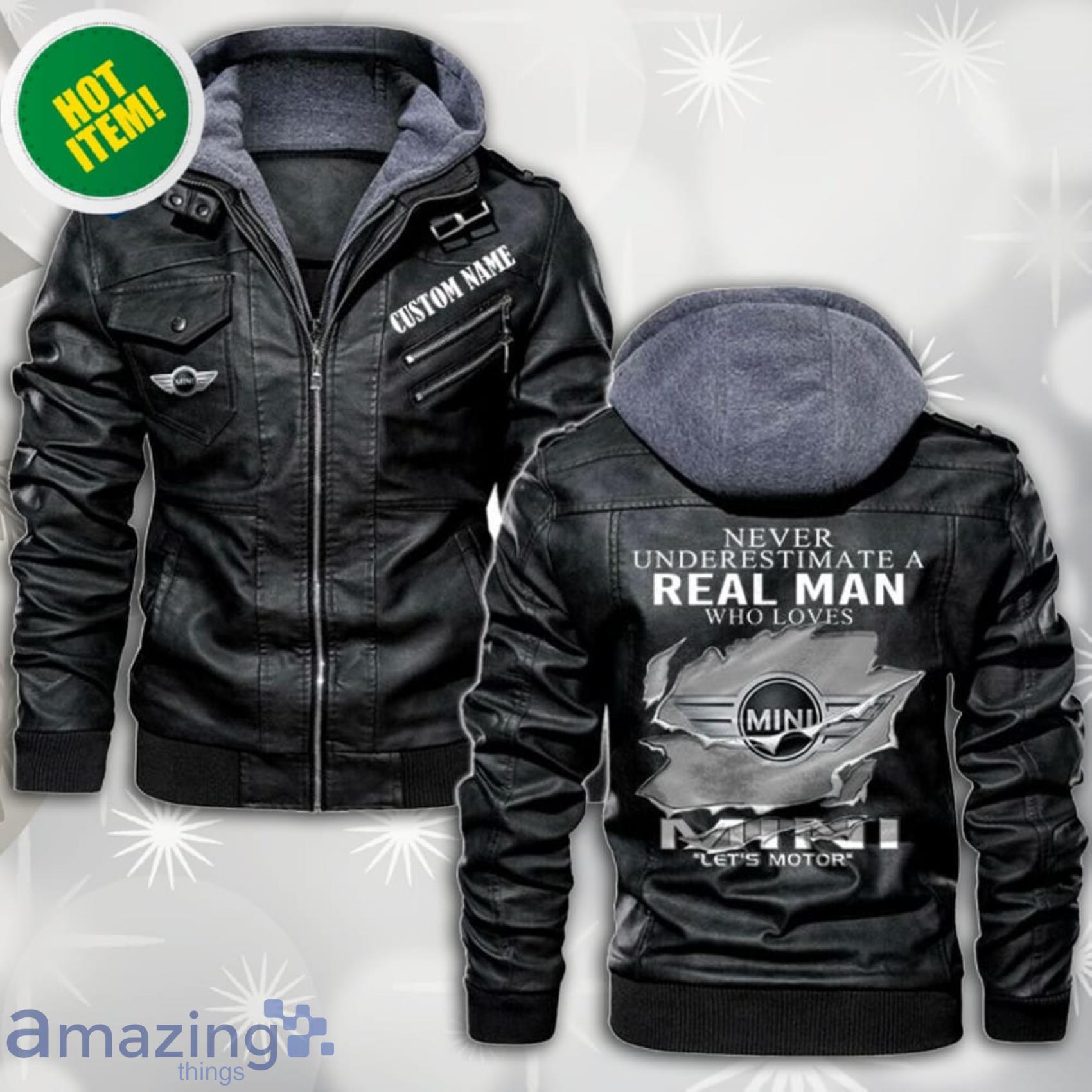 Personalized Name Never Underestimate A Real Man Who Loves Mini Leather Jacket Product Photo 1