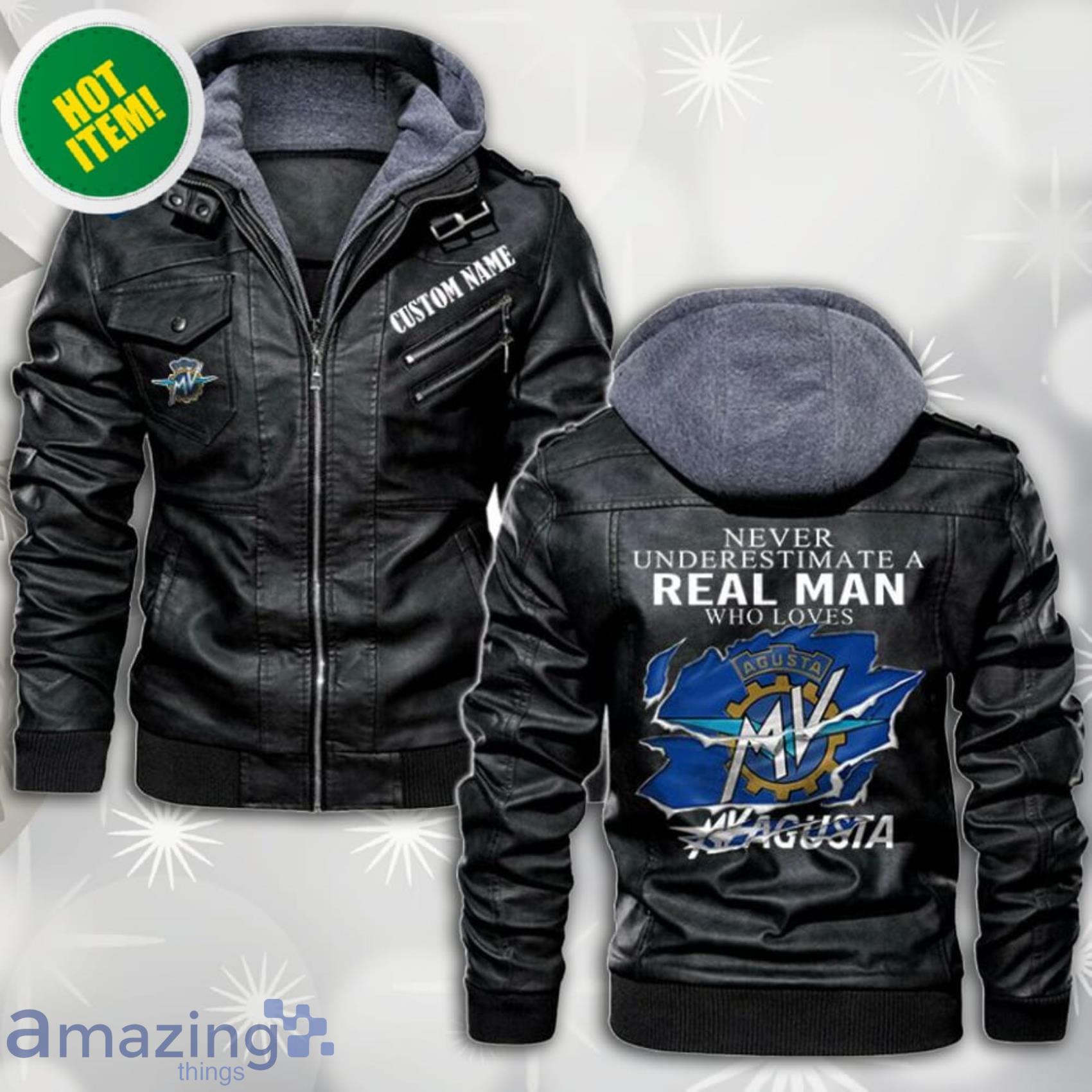 Personalized Name Never Underestimate A Real Man Who Loves MV Agusta Leather Jacket image Personalized Name Never Underestimate A Real Man Who Loves MV Agusta Leather Jacket Product Photo 2