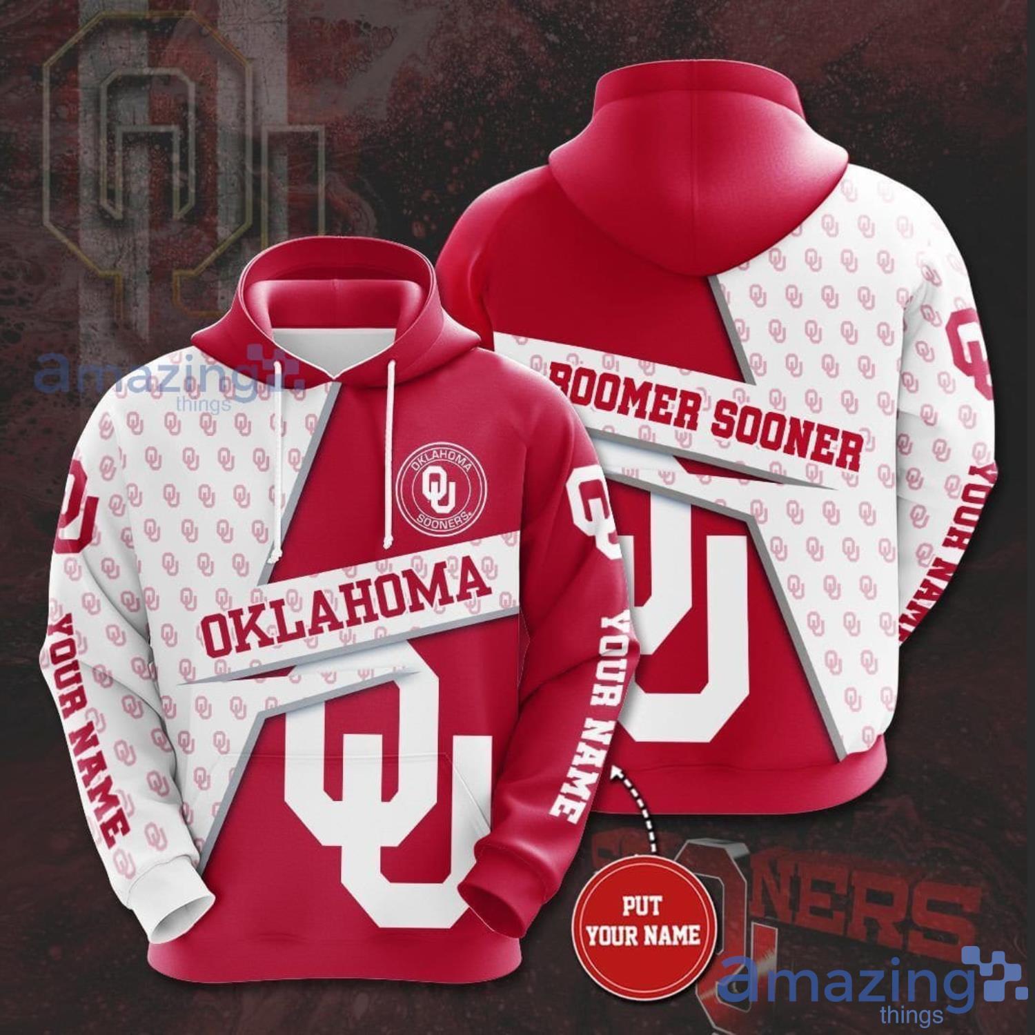 Personalized Name Oklahoma Sooners 3D Hoodie All Over Print Product Photo 1