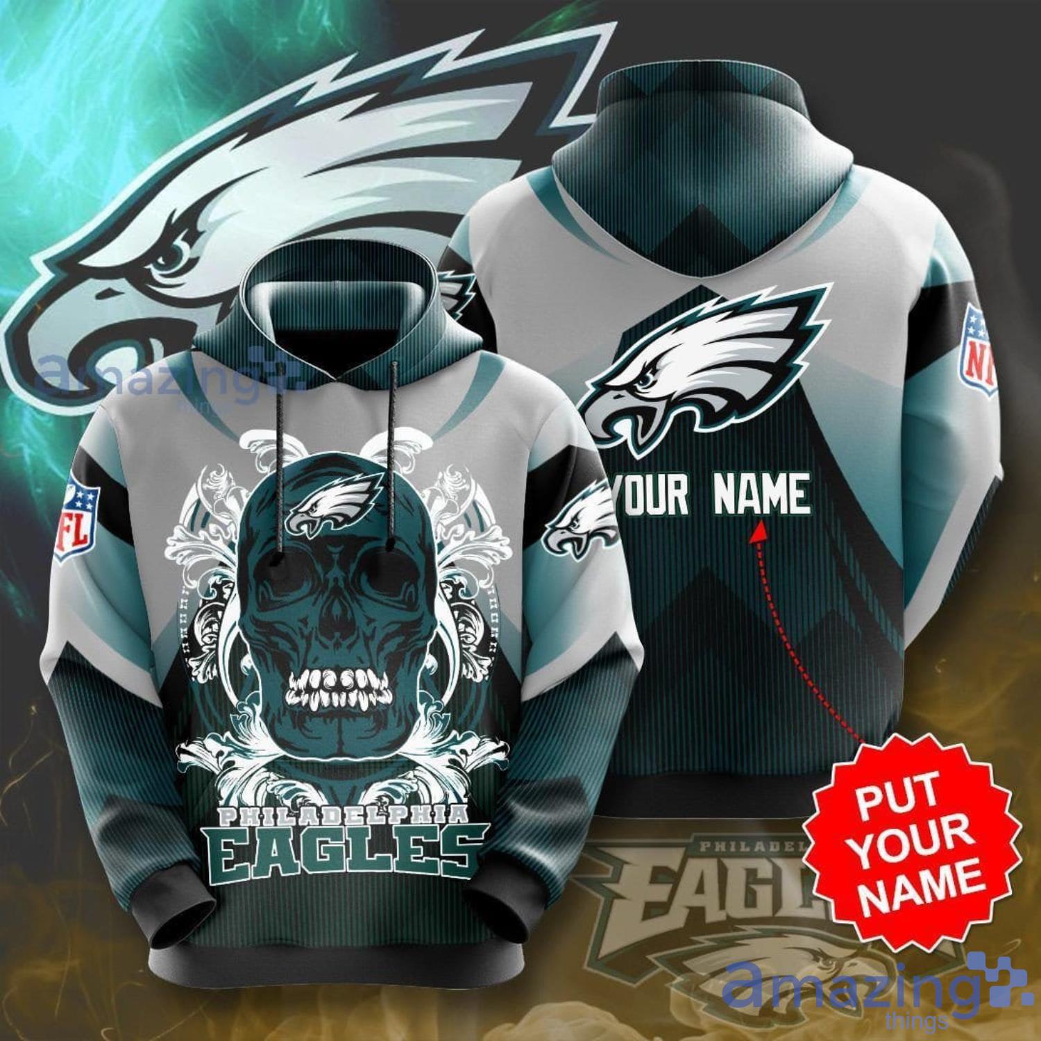 NFL Philadelphia Eagles Skull Design 3D Printed T-Shirt - The