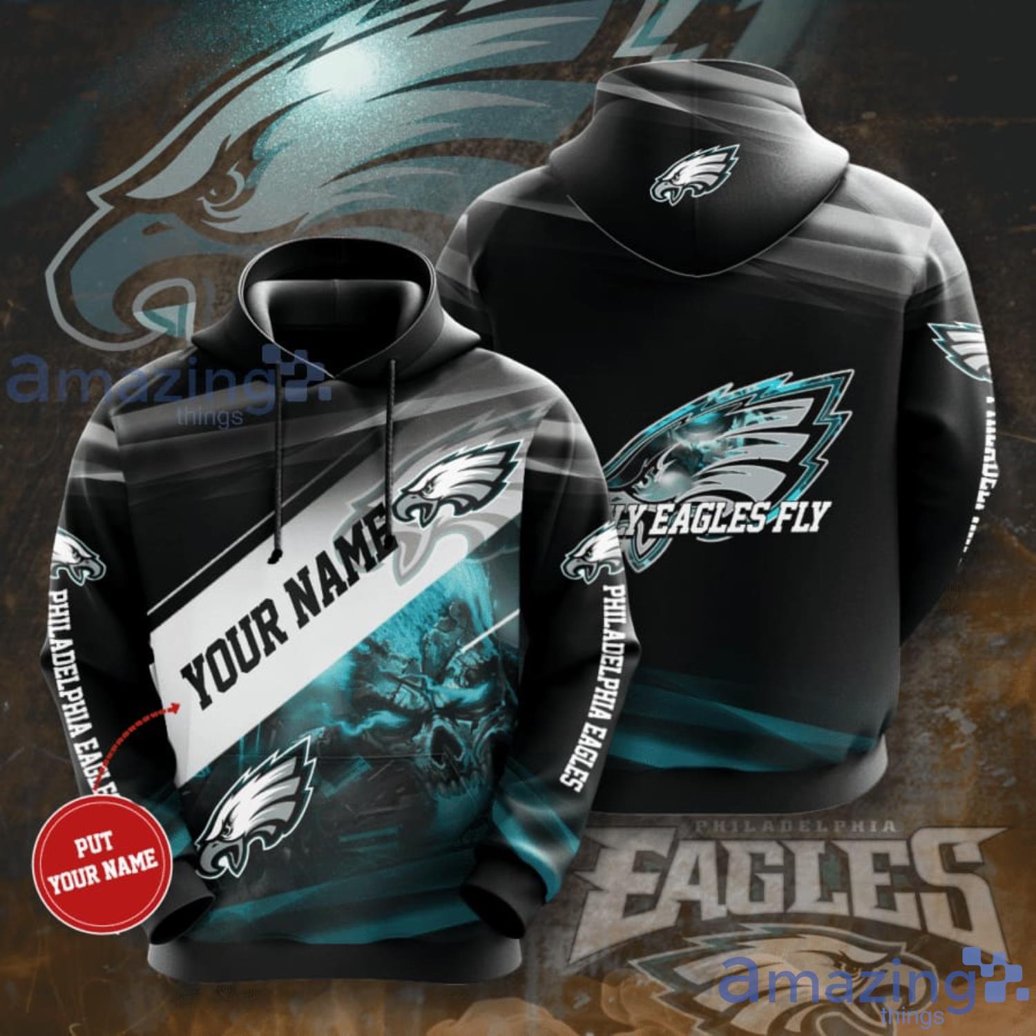 Philadelphia Eagles Hoodie 3D Halloween Horror night gift for fans