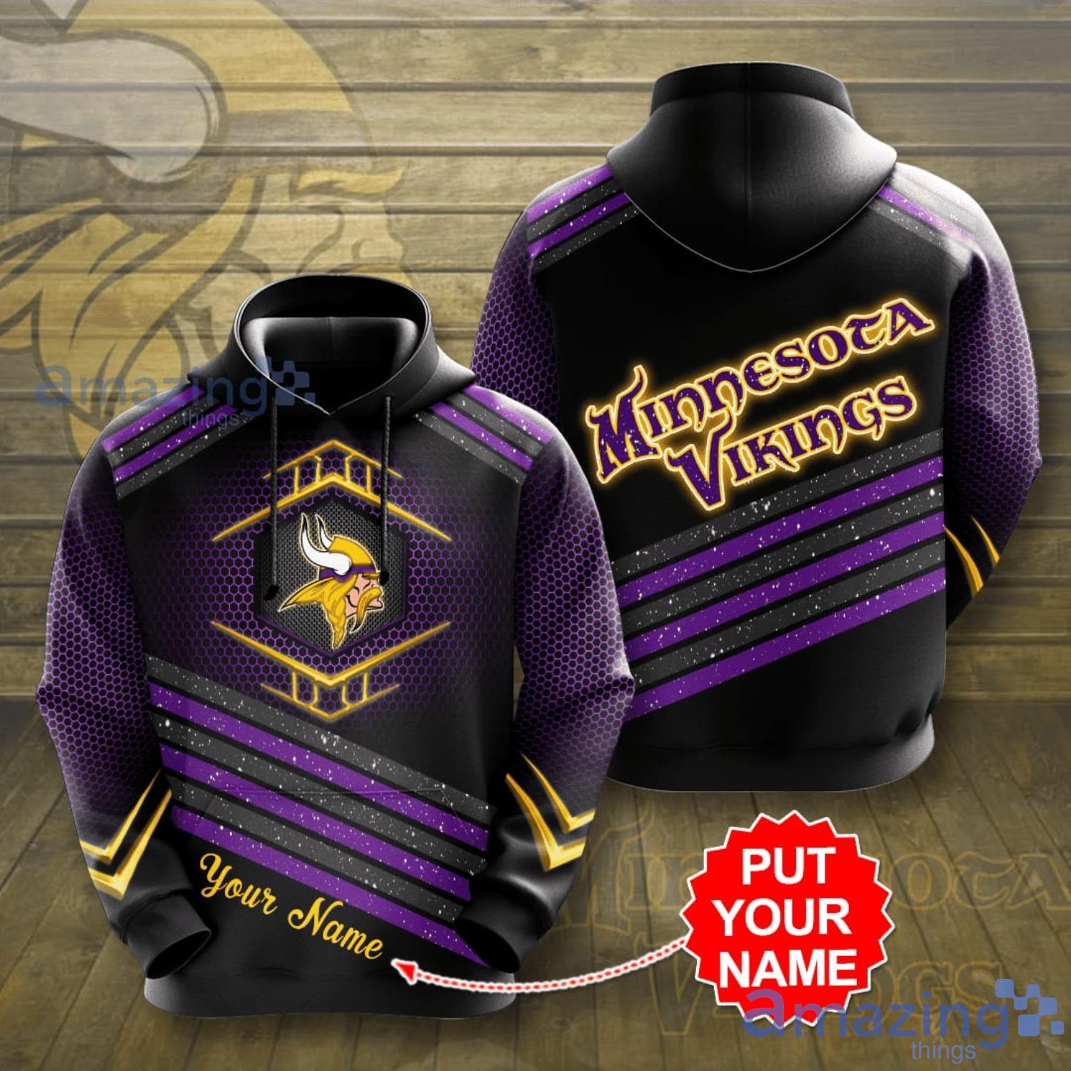 Custom Name Minnesota Vikings 3D Unisex Hoodie