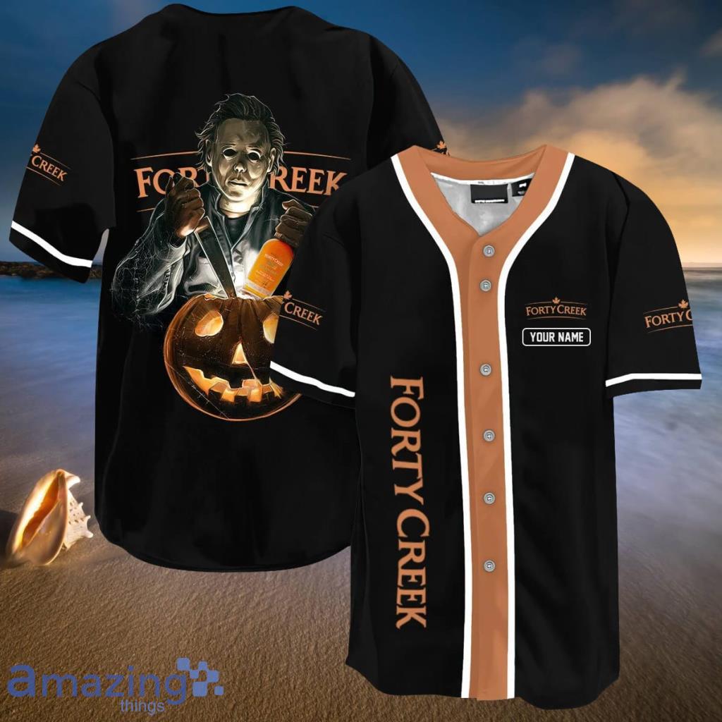 Personalized Scary Michael Myers Pumpkin Forty Creek Baseball Halloween Jersey - Personalized Scary Michael Myers Pumpkin Forty Creek Baseball Halloween Jersey