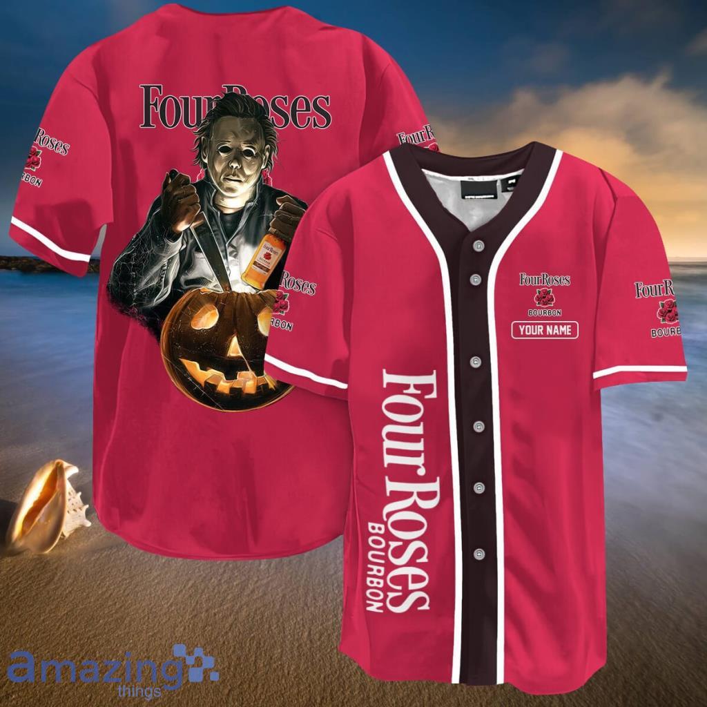 Personalized Scary Michael Myers Pumpkin Four Roses Bourbon Halloween Jersey - Personalized Scary Michael Myers Pumpkin Four Roses Bourbon Halloween Jersey