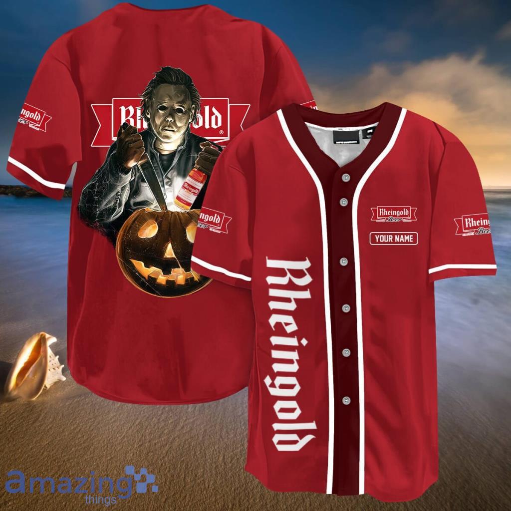 Personalized Scary Michael Myers Pumpkin Rheingold Baseball Jersey Shirt - Personalized Scary Michael Myers Pumpkin Rheingold Baseball Jersey Shirt