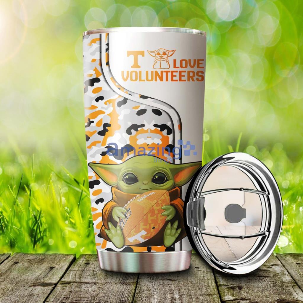 Personalized Tennessee Volunteers Baby Yoda Tumbler
