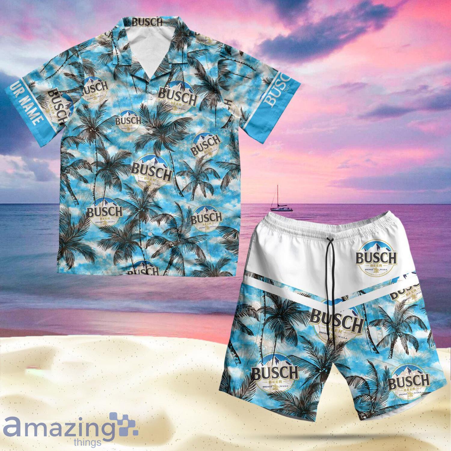 Personalized Tropical Busch Beer Short Sleeve Hawaiian Shirt And Short Product Photo 1