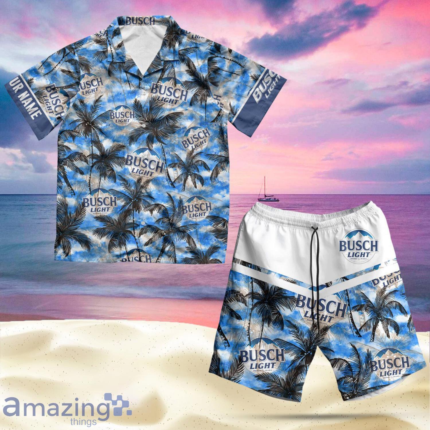Personalized Tropical Busch Light Short Sleeve Hawaiian Shirt And Short Product Photo 1