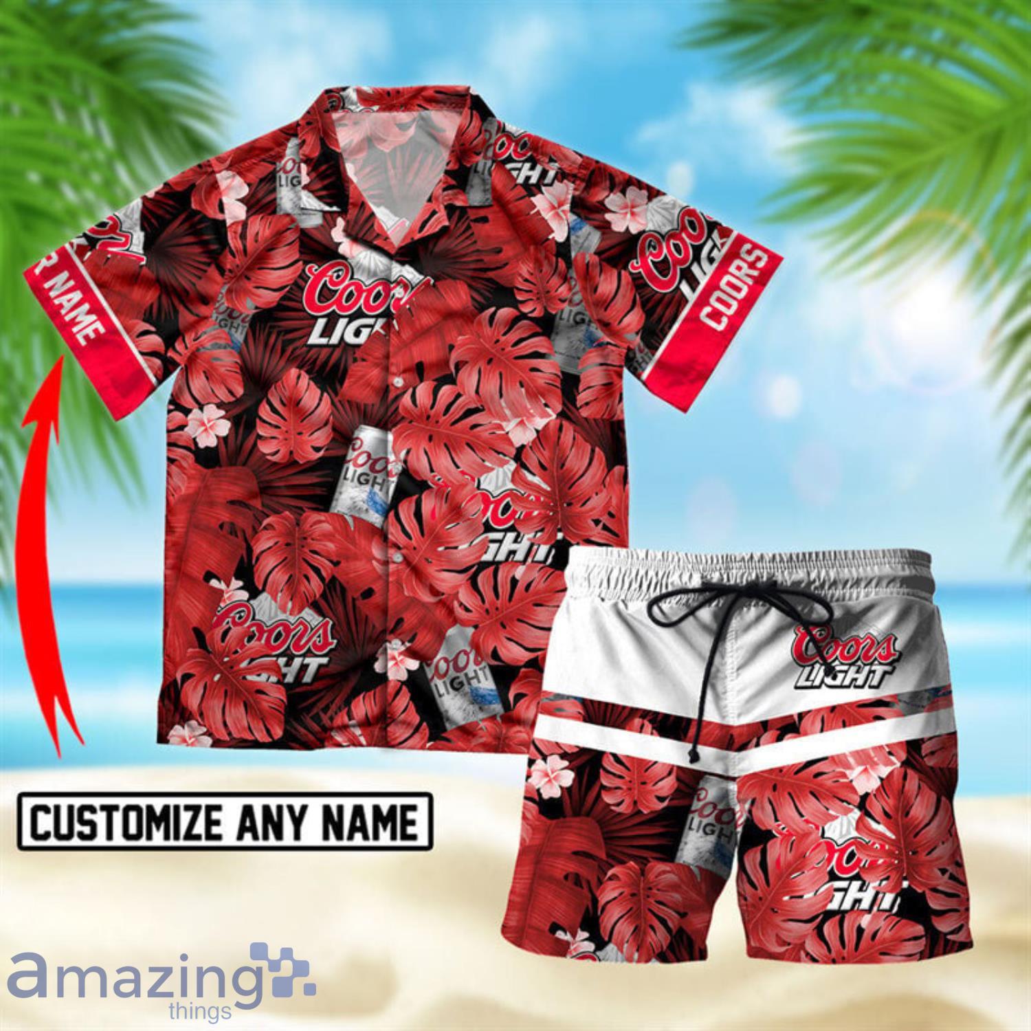 Personalized Tropical Coors Light Short Sleeve Hawaiian Shirt And Short Product Photo 1