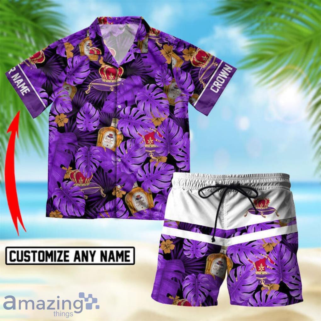 Personalized Tropical Crown Royal Short Sleeve Hawaiian Shirt And Short Product Photo 1