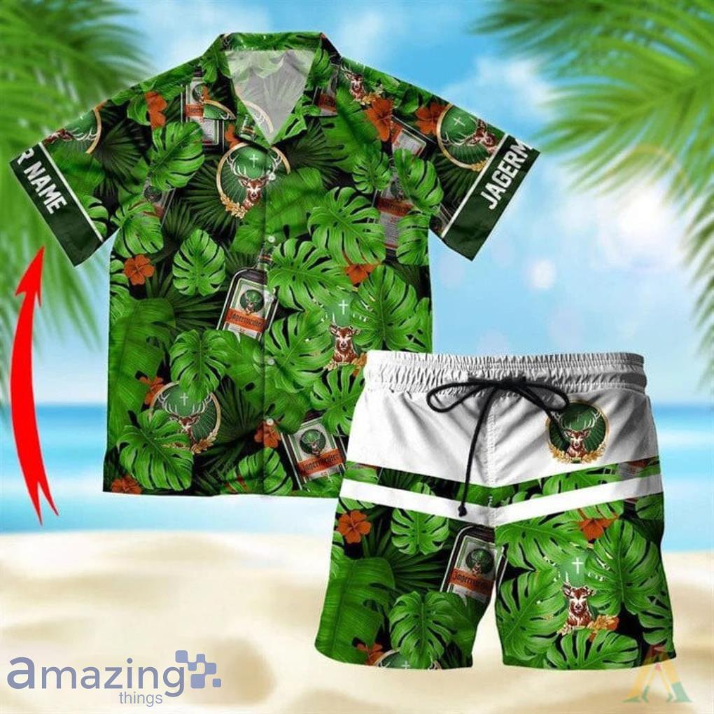 Personalized Tropical Jagermeister Short Sleeve Hawaiian Shirt And Short Product Photo 1