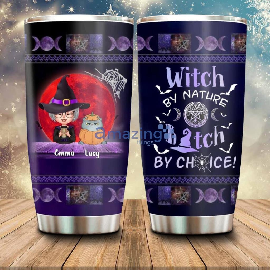 Personalized Witch Tumbler Halloween - Custom Personalized Witch Tumbler - Upto 6 CatsDogs - Halloween Gift Idea For CatDog LoversFriends_5529