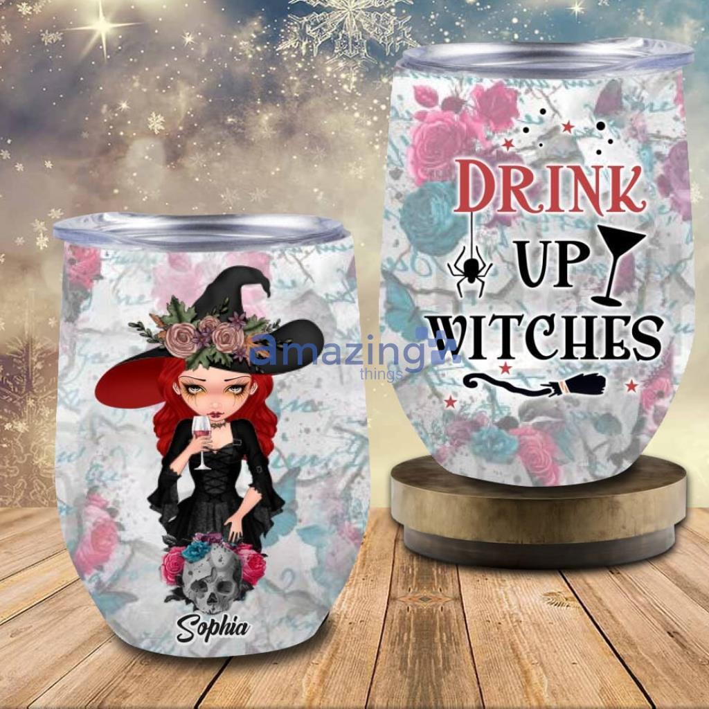 Personalized Witch Wine Tumbler Halloween Gift Idea Drink Up Witches - Custom Personalized Witch Wine Tumbler - Halloween Gift Idea - Drink Up Witches_1200