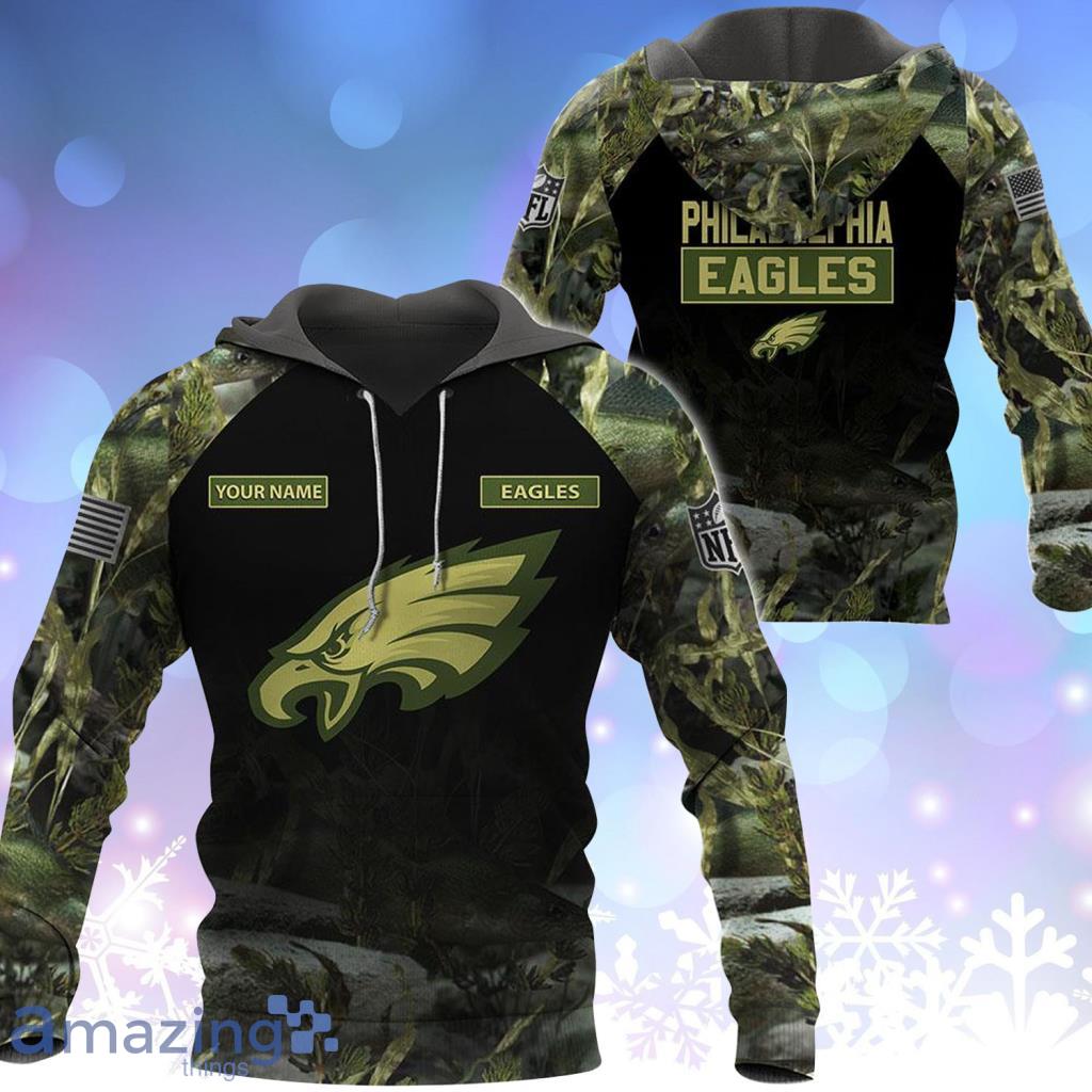 Philadelphia Eagles NFL Personalized Your Name Fishing Camo Hoodie