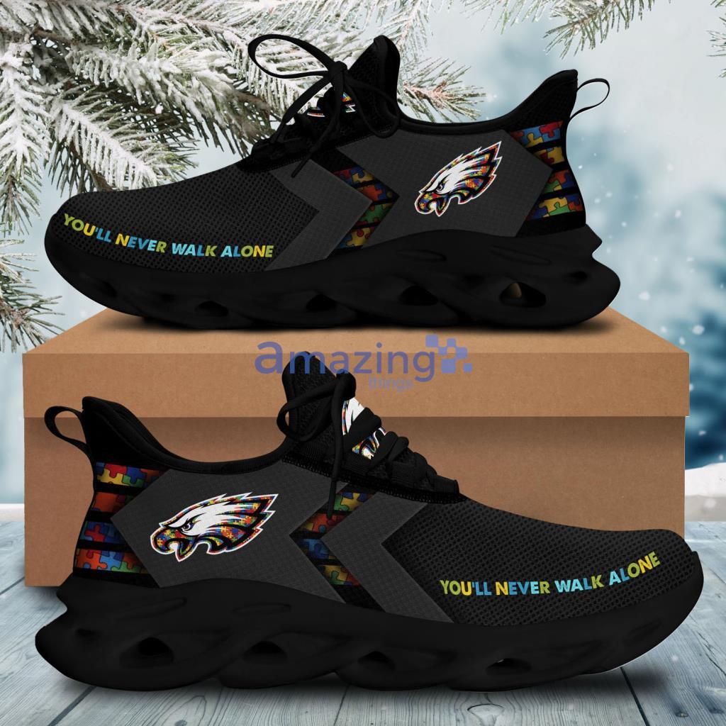 Philadelphia Eagles NFL You'll Never Walk Alone Autism Max Soul Shoes - Philadelphia Eagles NFL You'll Never Walk Alone Autism Max Soul Shoes