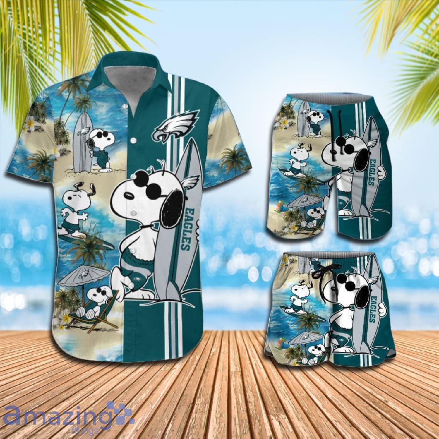 NFL Philadelphia Eagles Snoopy Beach Summer Hawaiian Shirt