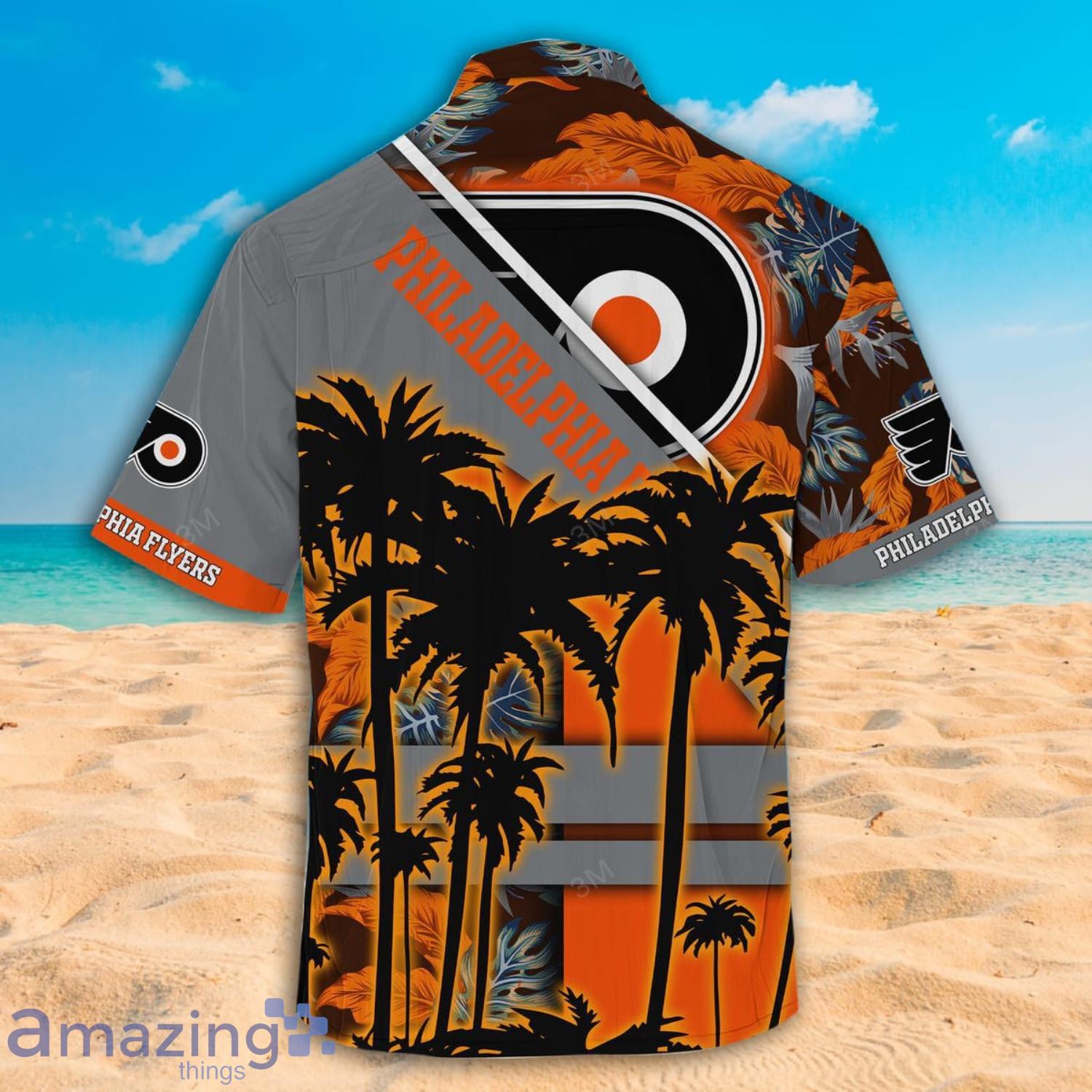 Philadelphia Flyers NHL Vintage Palm Tree Pattern Hawaii Shirt For