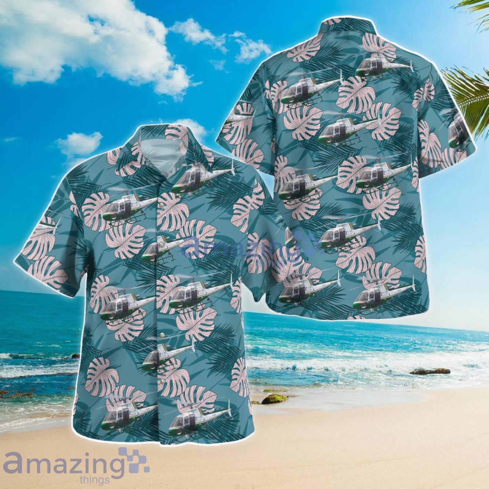 Pinellas County Sheriff AS-350 Helicopter Summer Gift Hawaiian Shirt Product Photo 1