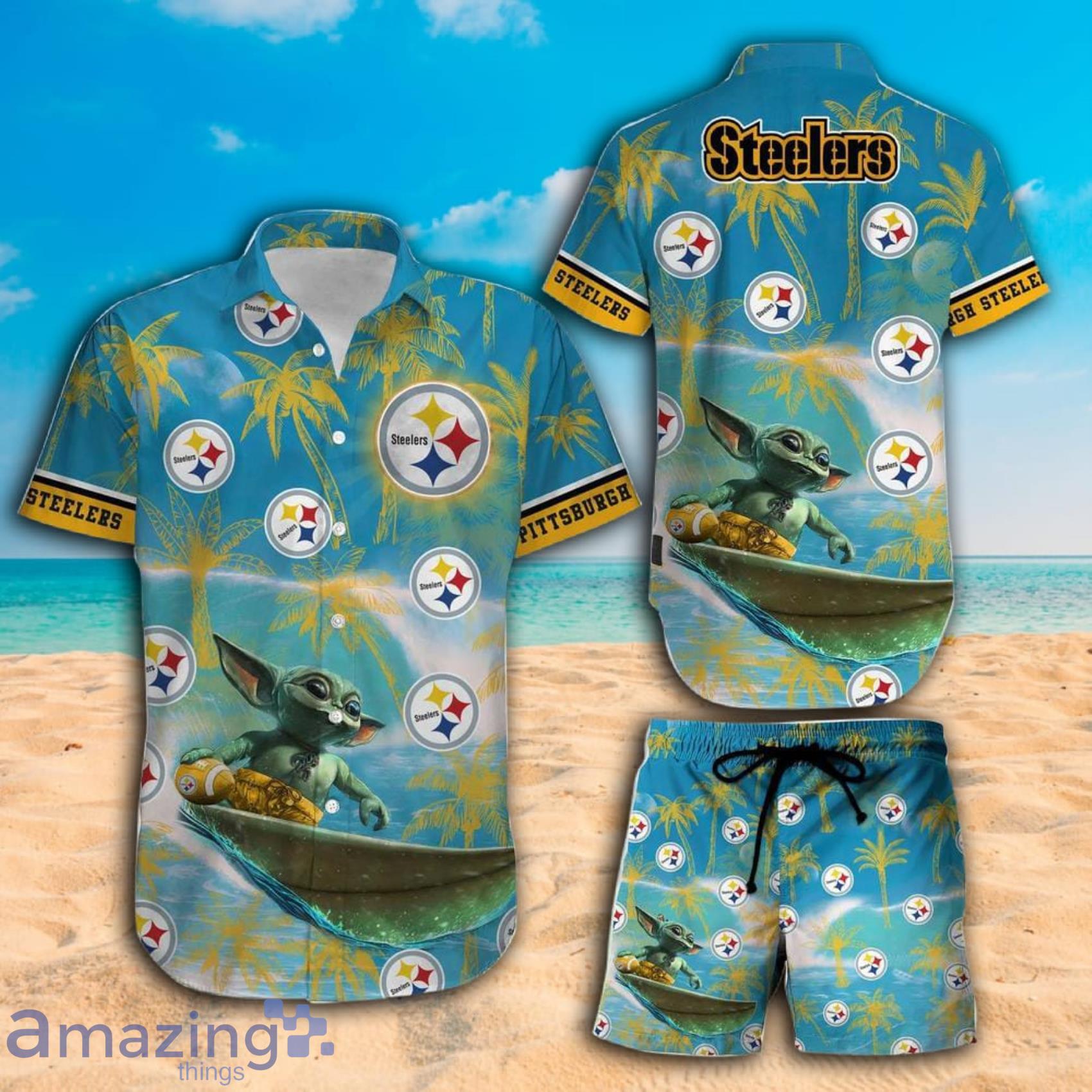 Pittsburgh Steelers Baby Yoda Hawaiian Shirt And Shorts Summer