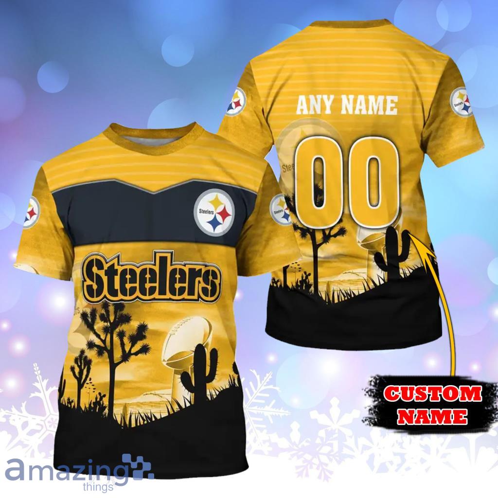 Pittsburgh Steelers NFL Custom Name And Number All Over Print 3D T