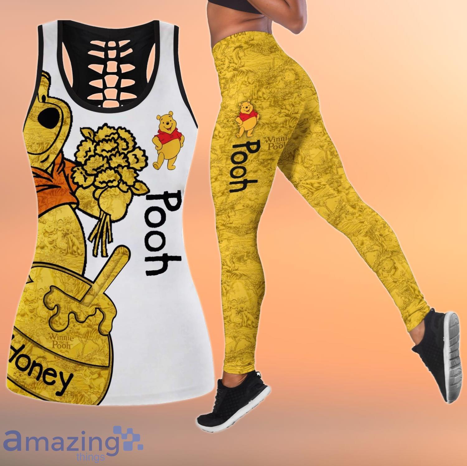 Pooh Disney Cartoon Lover All Over Print Combo Leggings And Hollow Tank Top Product Photo 1 Pooh Disney Cartoon Lover All Over Print Combo Leggings And Hollow Tank Top Product Photo 1