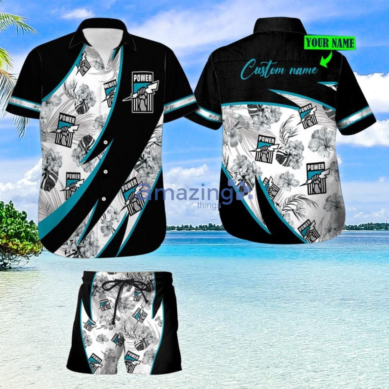 Port Adelaide Power Custom Name For Fans Hawaiian Shirt And Shorts Product Photo 1