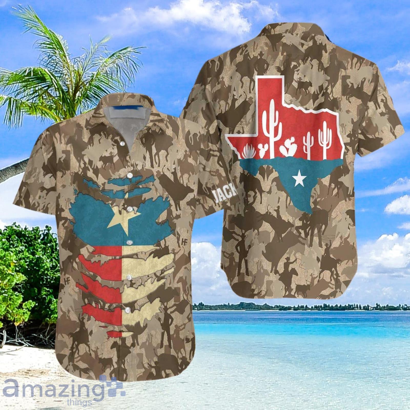 Proud To Be A Texan Texas Custom Name Aloha Hawaiian Shirt Summer Gift Product Photo 1
