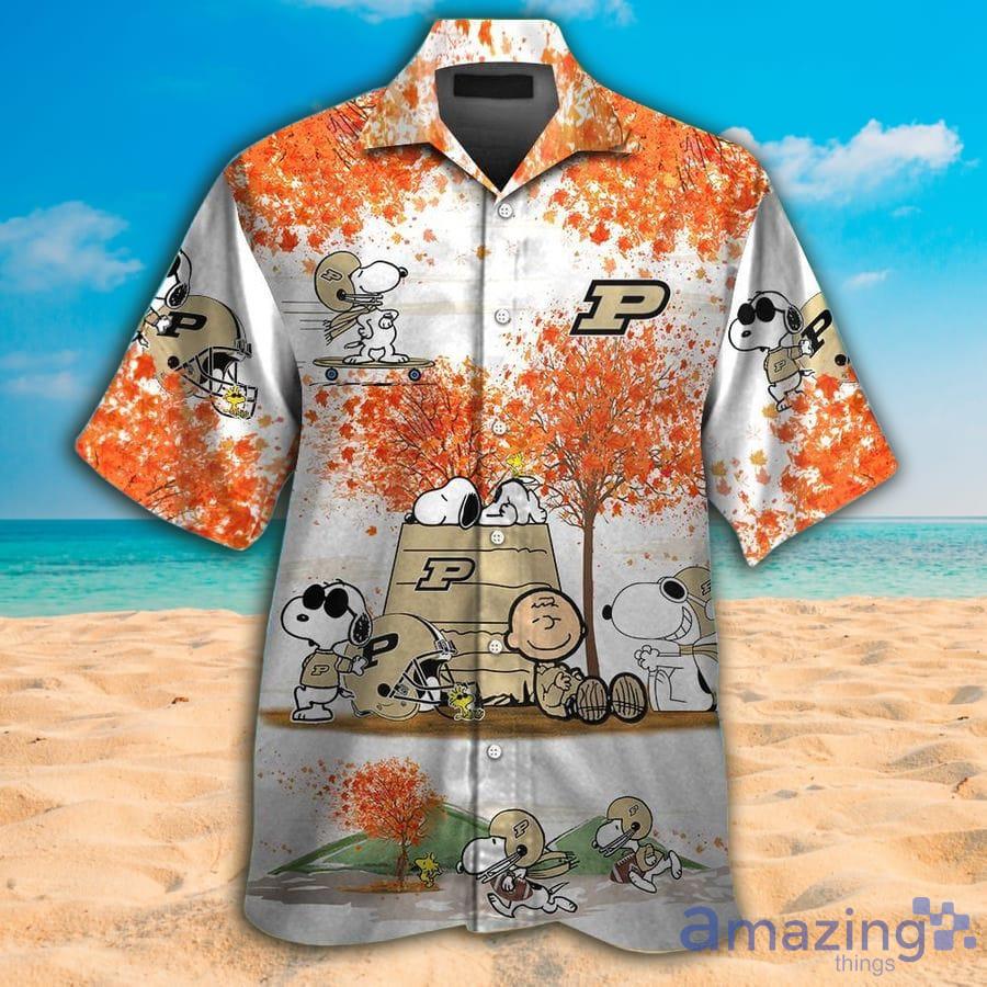 Purdue Boilermakers Snoopy Autumn Aloha Beach Hawaiian Shirt For Men And Women Product Photo 1
