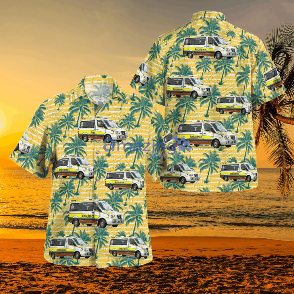 Queensland Ambulance Service Ambulance Hawaiian Shirt - DLSI1510BC20 Queensland Ambulance Service Ambulance Hawaiian Shirt