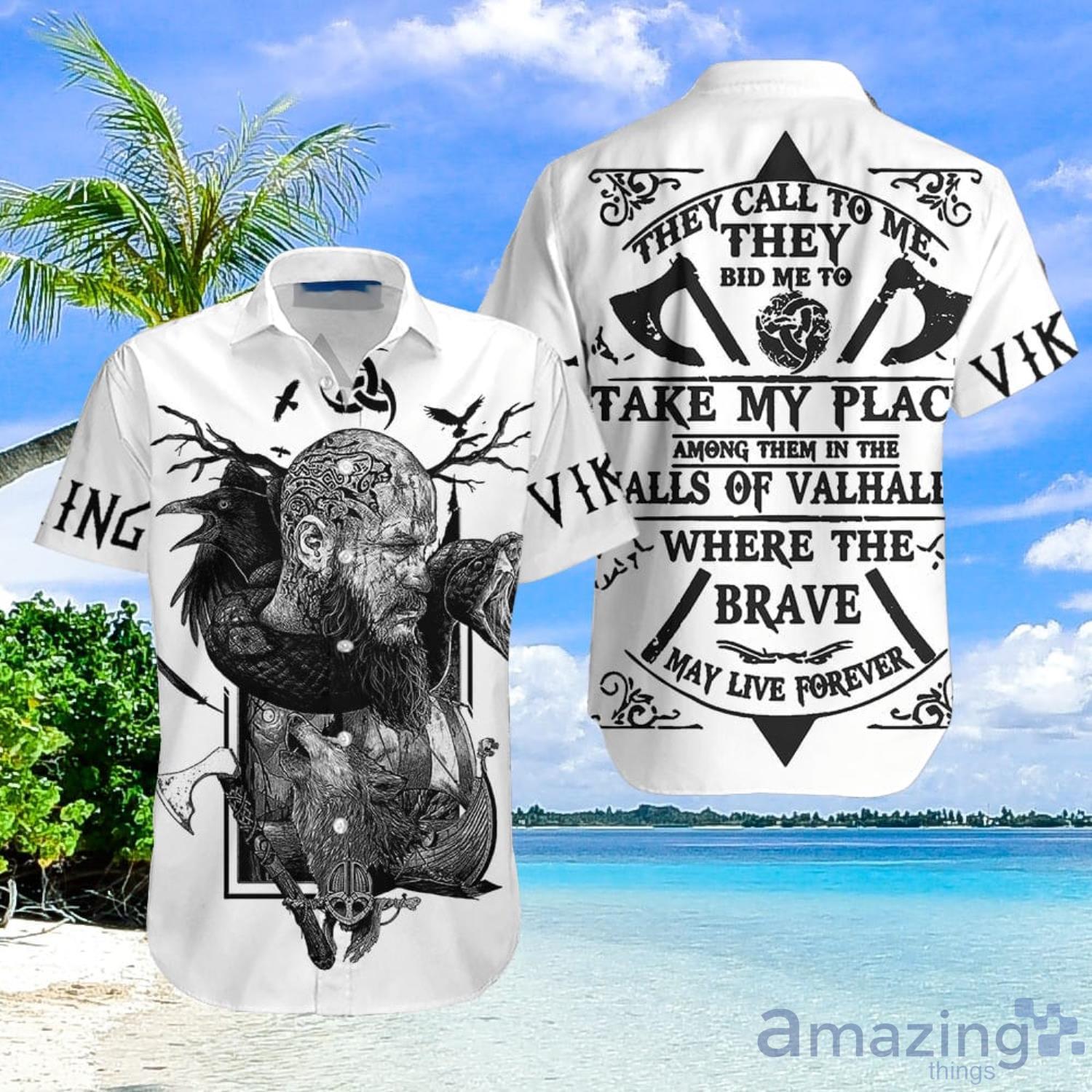 Ragnar Viking Black And White Aloha Hawaiian Shirt Summer Gift For Men And Women Product Photo 1