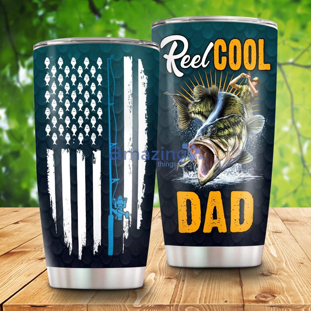 Reel Cool Dad Fisherman Dad Fishing Blue Tumbler - Reel Cool Dad Fisherman Dad Fishing Blue 20Oz Tumbler_2780