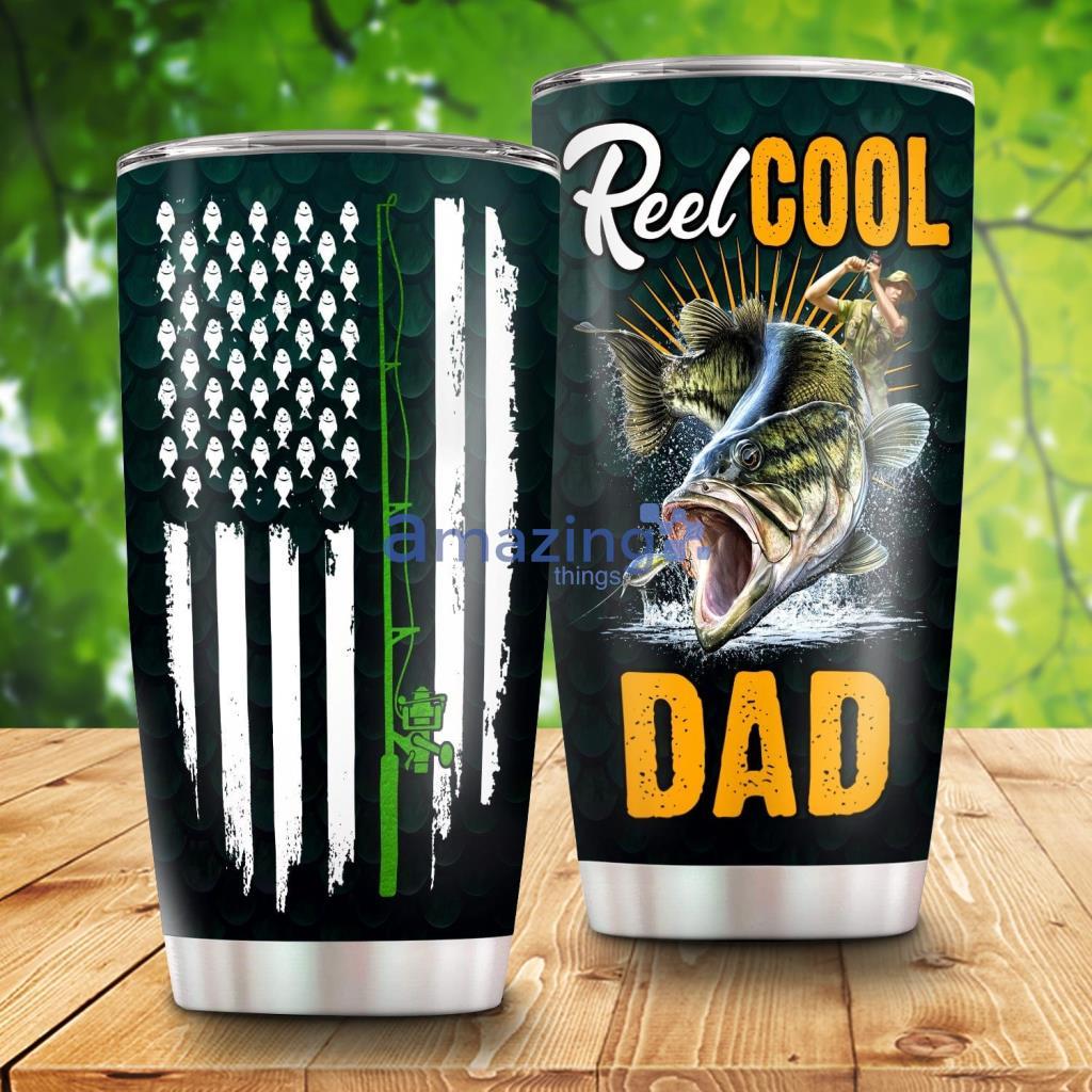 Reel Cool Dad Fisherman Dad Fishing Green Tumbler - Reel Cool Dad Fisherman Dad Fishing Green 20Oz Tumbler_5565