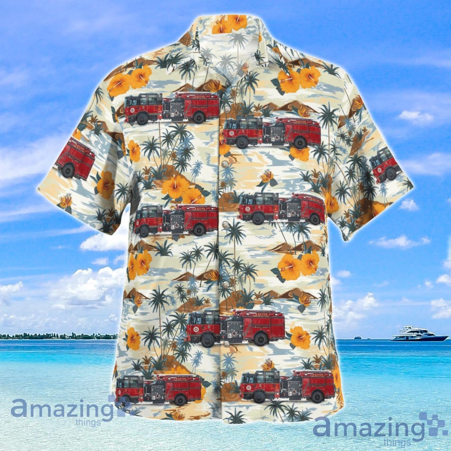 Renton Washington Renton Regional Fire Authority Beach Summer Gift Hawaiian Shirt image Renton Washington Renton Regional Fire Authority Beach Summer Gift Hawaiian Shirt Product Photo 2