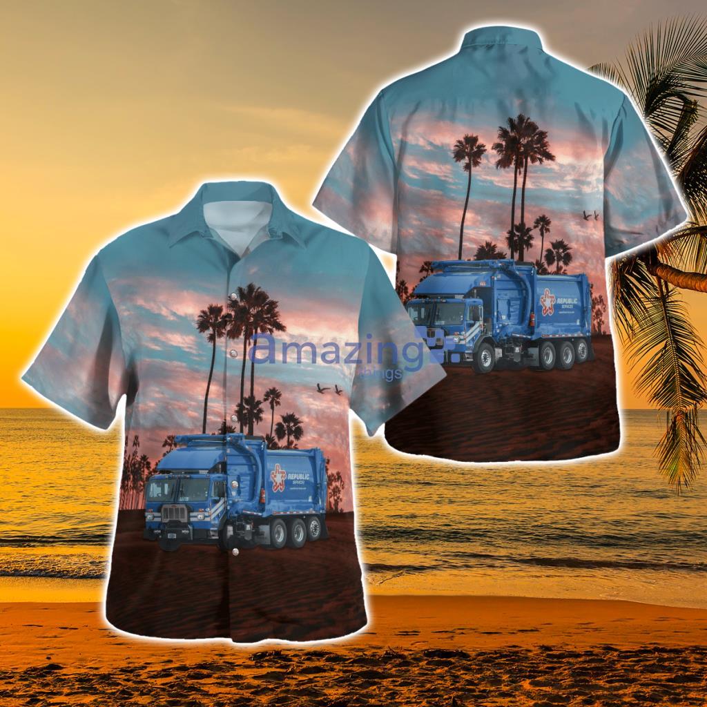 Republic Services Peterbilt 520 Hawaiian Shirt - KAHH2704BG08 Republic Services Peterbilt 520 Hawaiian Shirt