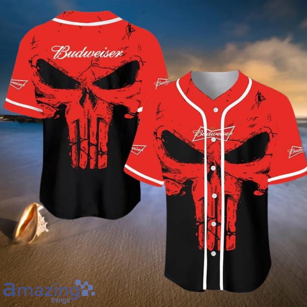 Retro Skull Budweiser Beer Baseball Jersey Shirt - Retro Skull Budweiser Beer Baseball Jersey Shirt Retro Skull Budweiser Beer Baseball Jersey Shirt - Retro Skull Budweiser Beer Baseball Jersey Shirt