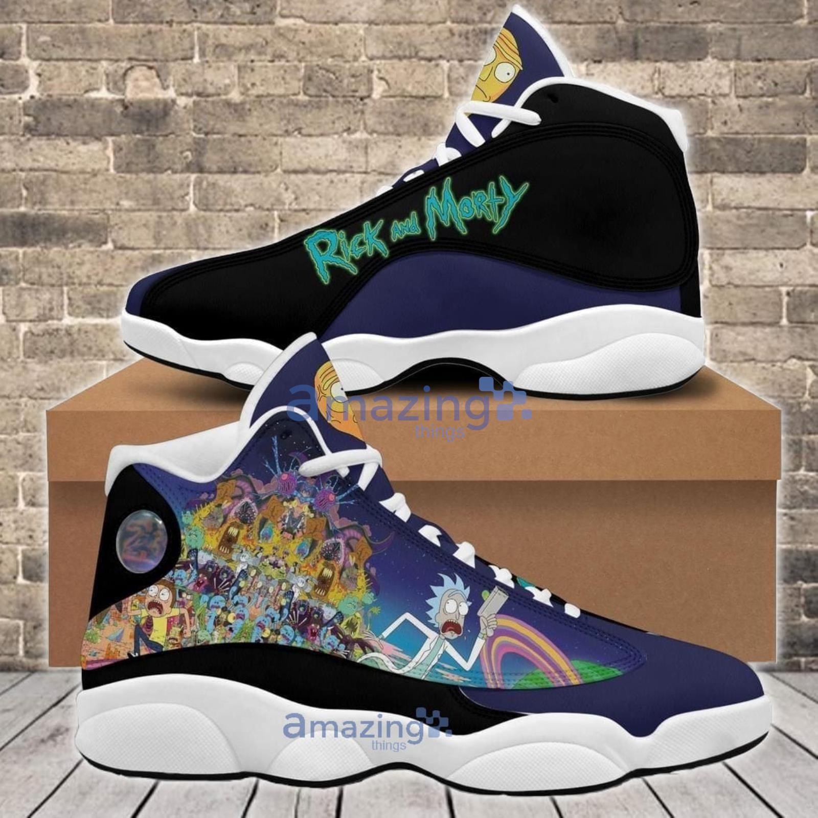 Rick And Morty Custom Cartoon And Movie Air Jordan 13 Shoes