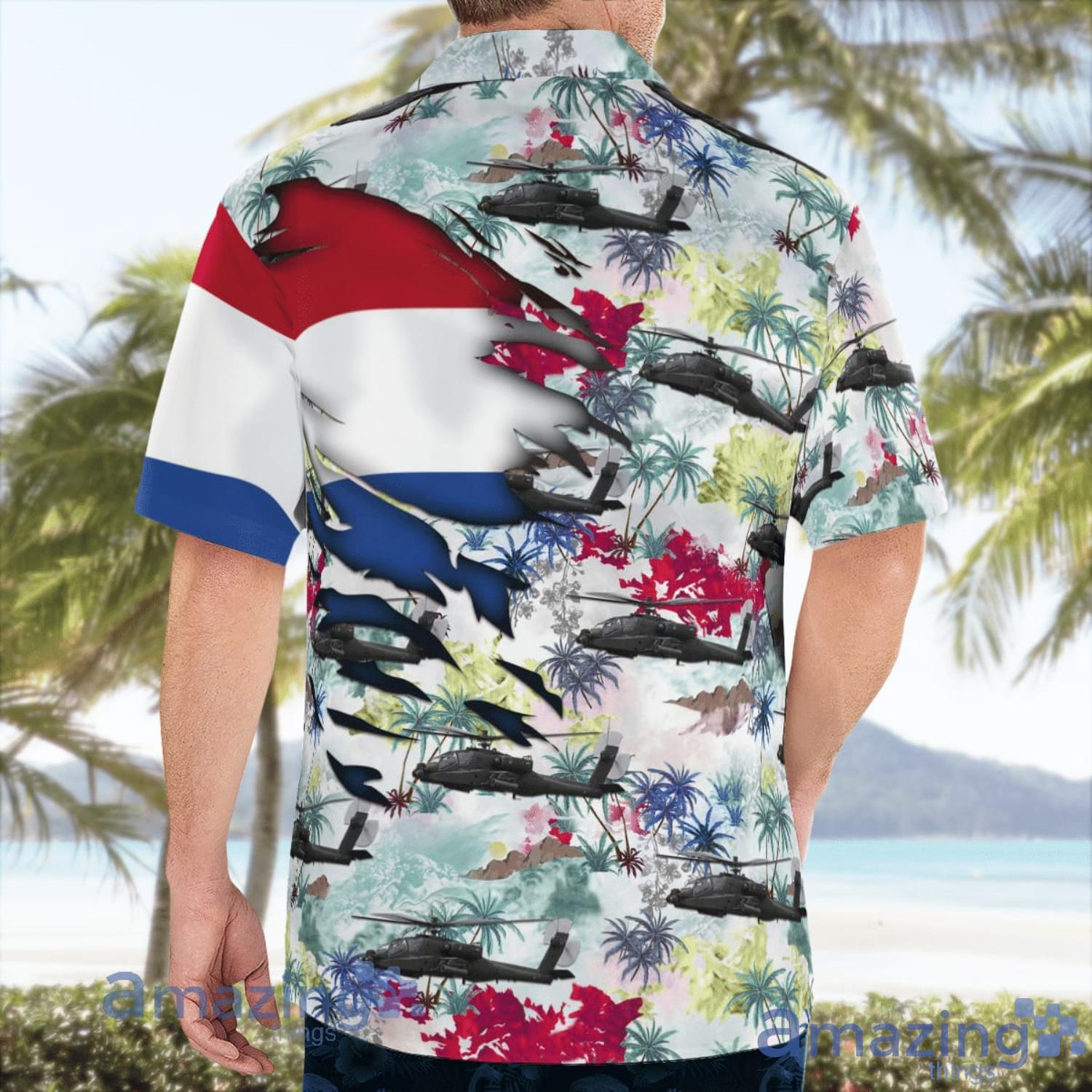 RNLAF Koninklijke Luchtmacht Boeing AH 64D Apache Longbow Aloha Summer Vacation Gift Hawaiian Shirt image RNLAF Koninklijke Luchtmacht Boeing AH-64D Apache Longbow Aloha Summer Vacation Gift Hawaiian Shirt Product Photo 4