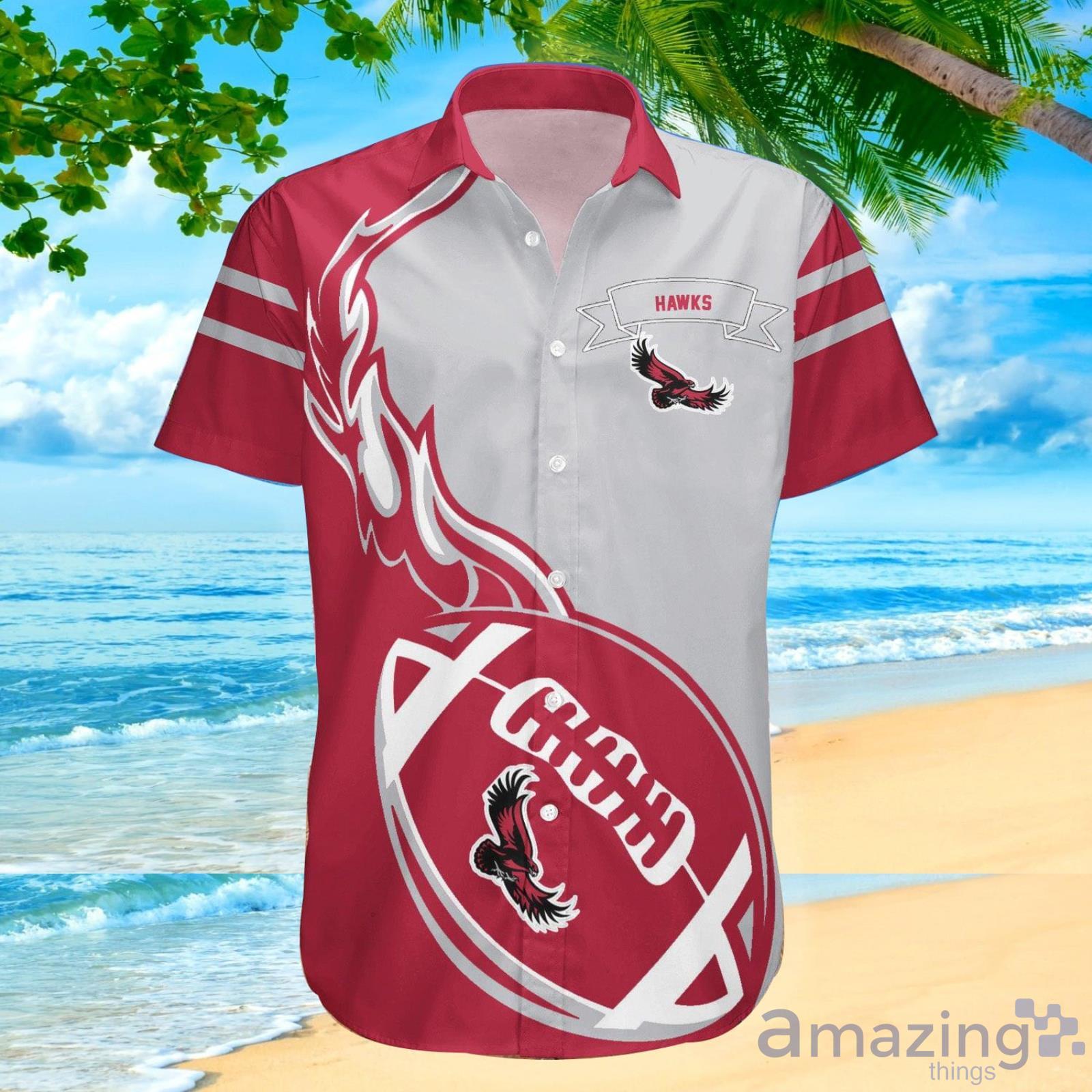 Saint Josephs Hawks Ncaa Flame Ball Hawaiian Shirt For Fans image Saint Josephs Hawks Ncaa Flame Ball Hawaiian Shirt For Fans Product Photo 2