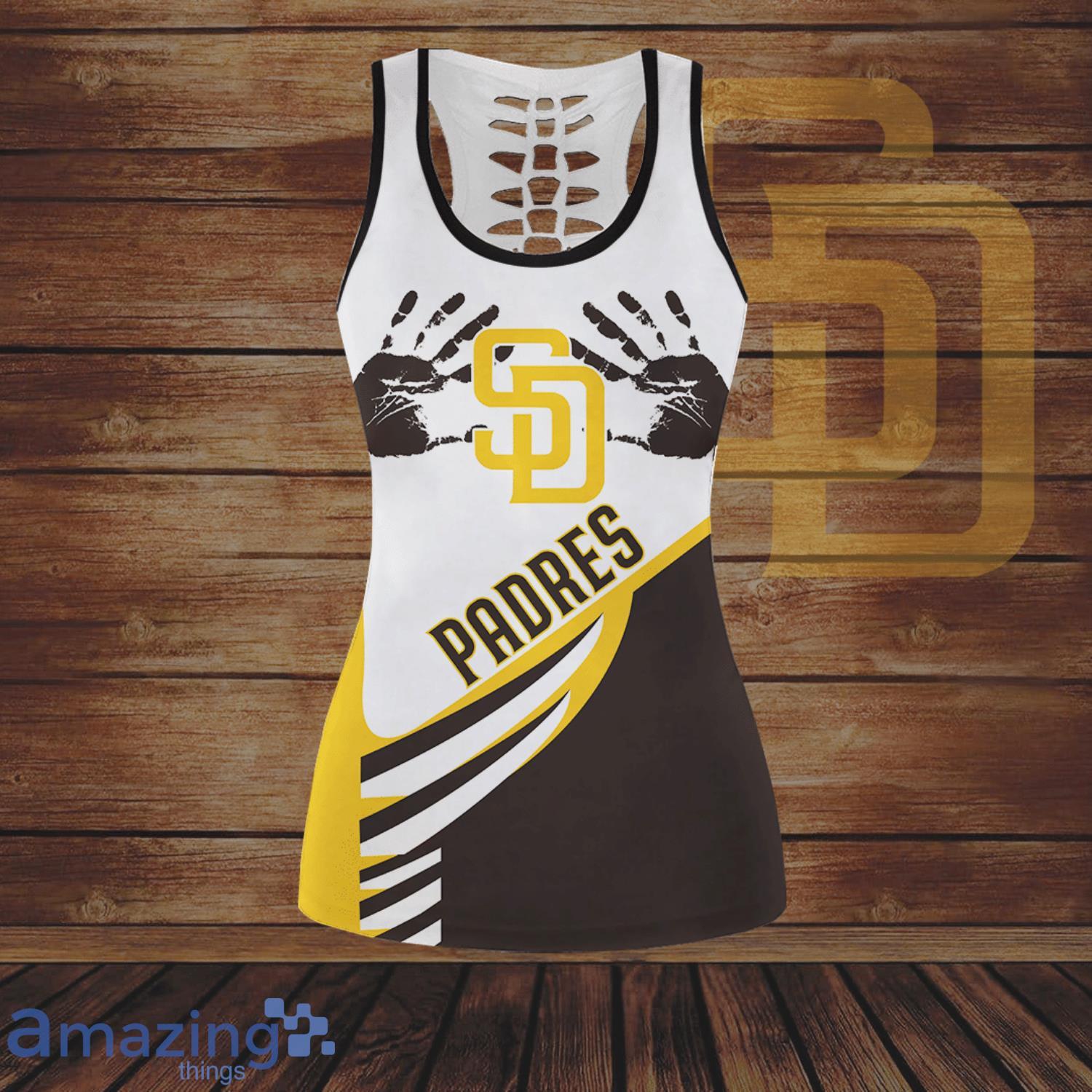 San Diego Padres Handprint All Over Print 3D Combo Hollow Tank Top