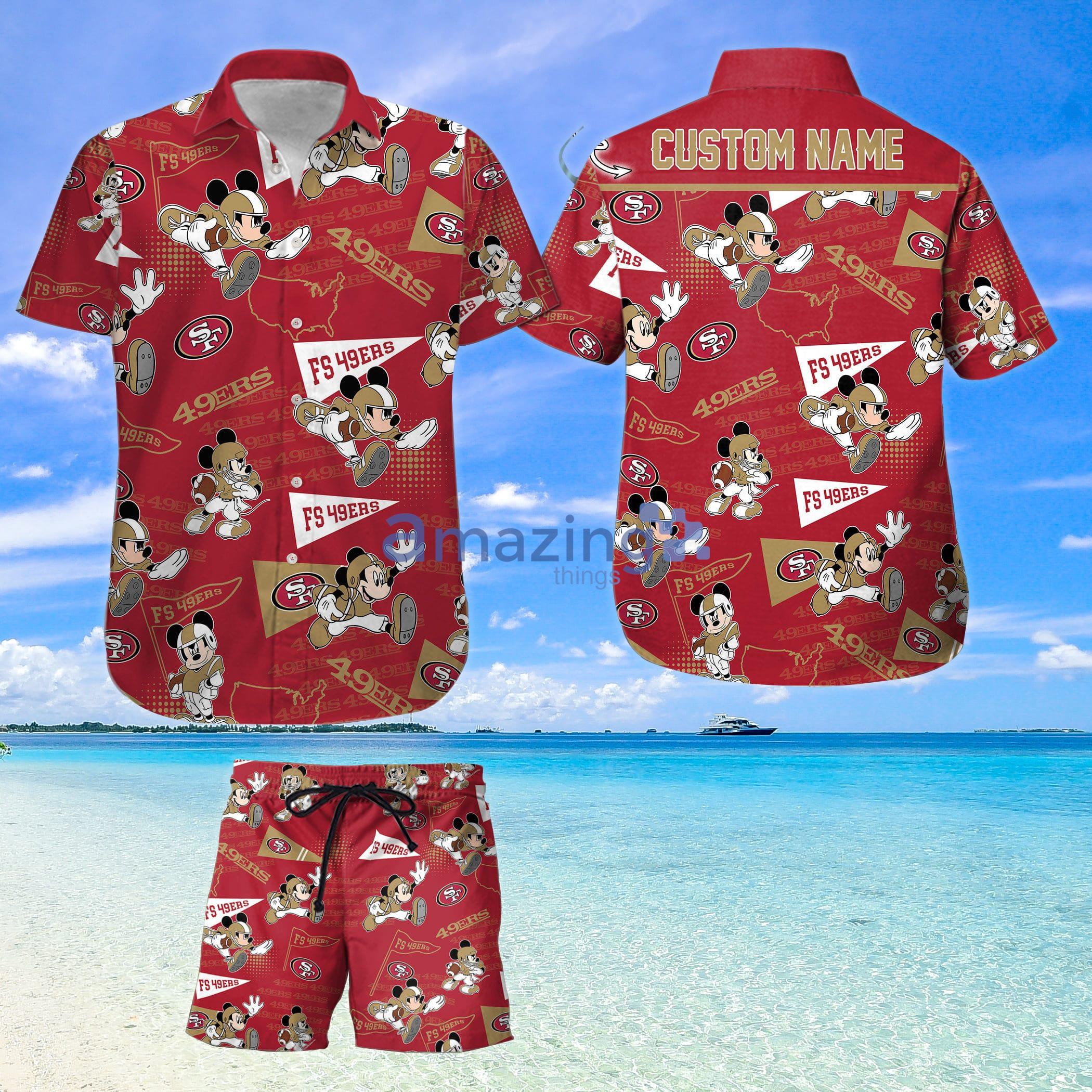 San Francisco 49ers Custom Name Mickey Lover For Fans Hawaiian Shirt And Shorts Product Photo 1