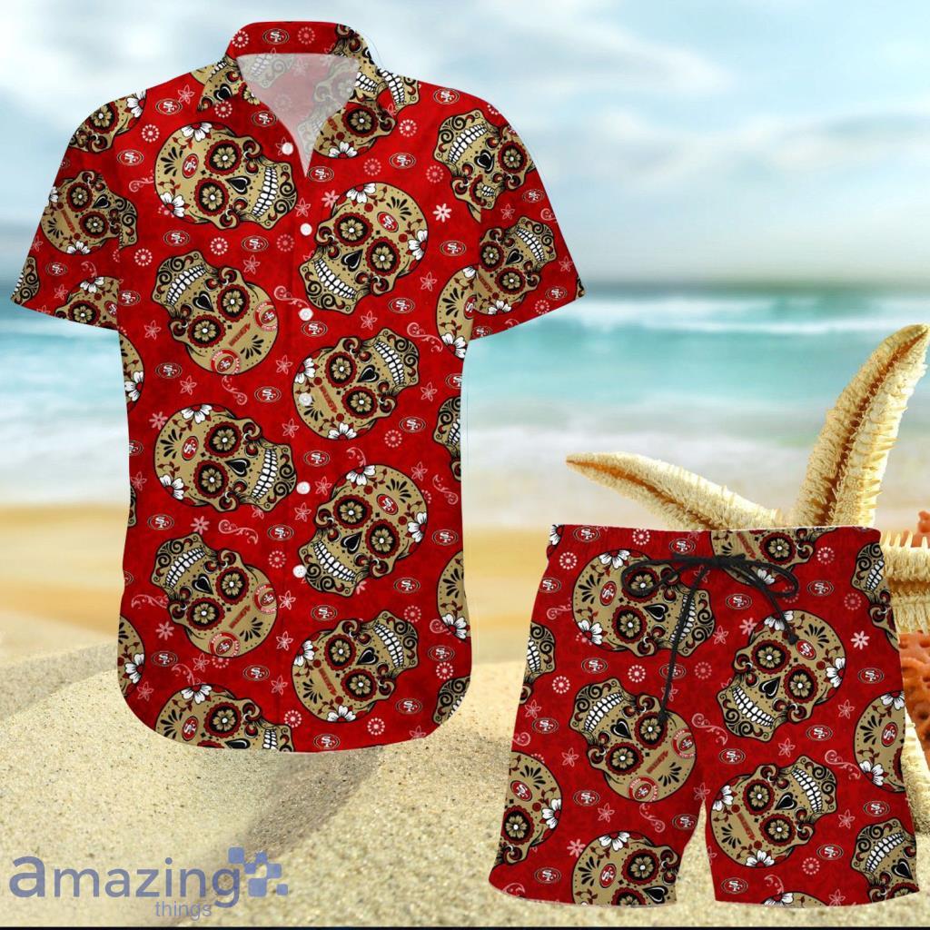 San Francisco 49ers Skull Combo Hawaiian Shirt And Shorts