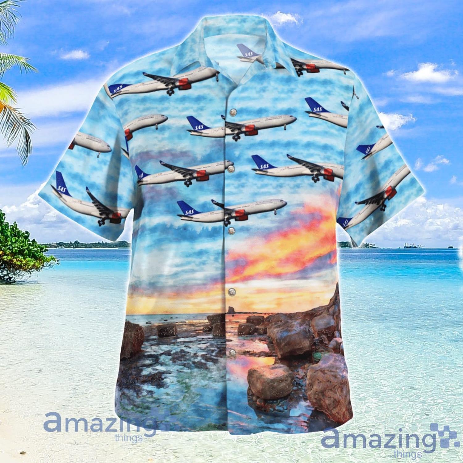 Scandinavian Airlines - SAS Airbus A330-343 Aloha Summer Vacation Gift Hawaiian Shirt Product Photo 1 Scandinavian Airlines - SAS Airbus A330-343 Aloha Summer Vacation Gift Hawaiian Shirt Product Photo 1