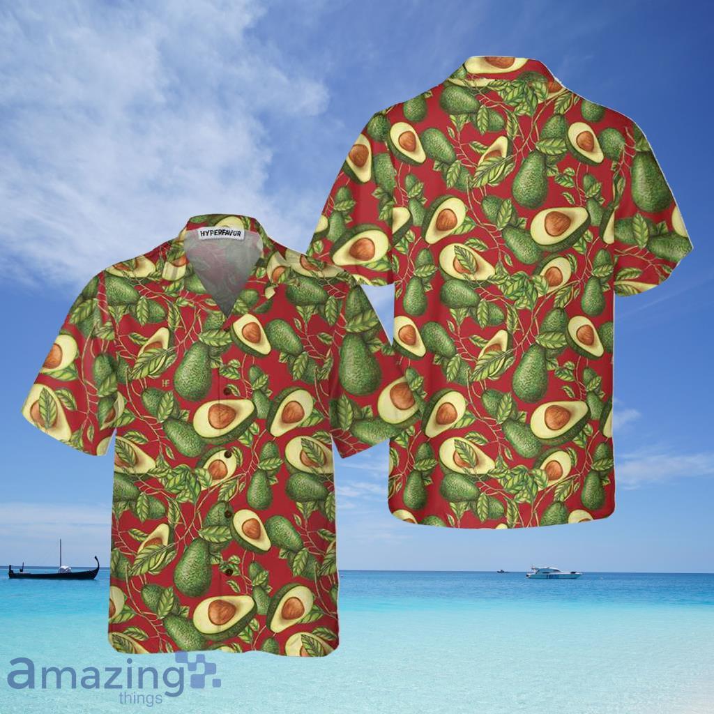 Seamless Pattern Of Fresh Avocados Hawaiian Shirt - Seamless Pattern Of Fresh Avocados Hawaiian Shirt