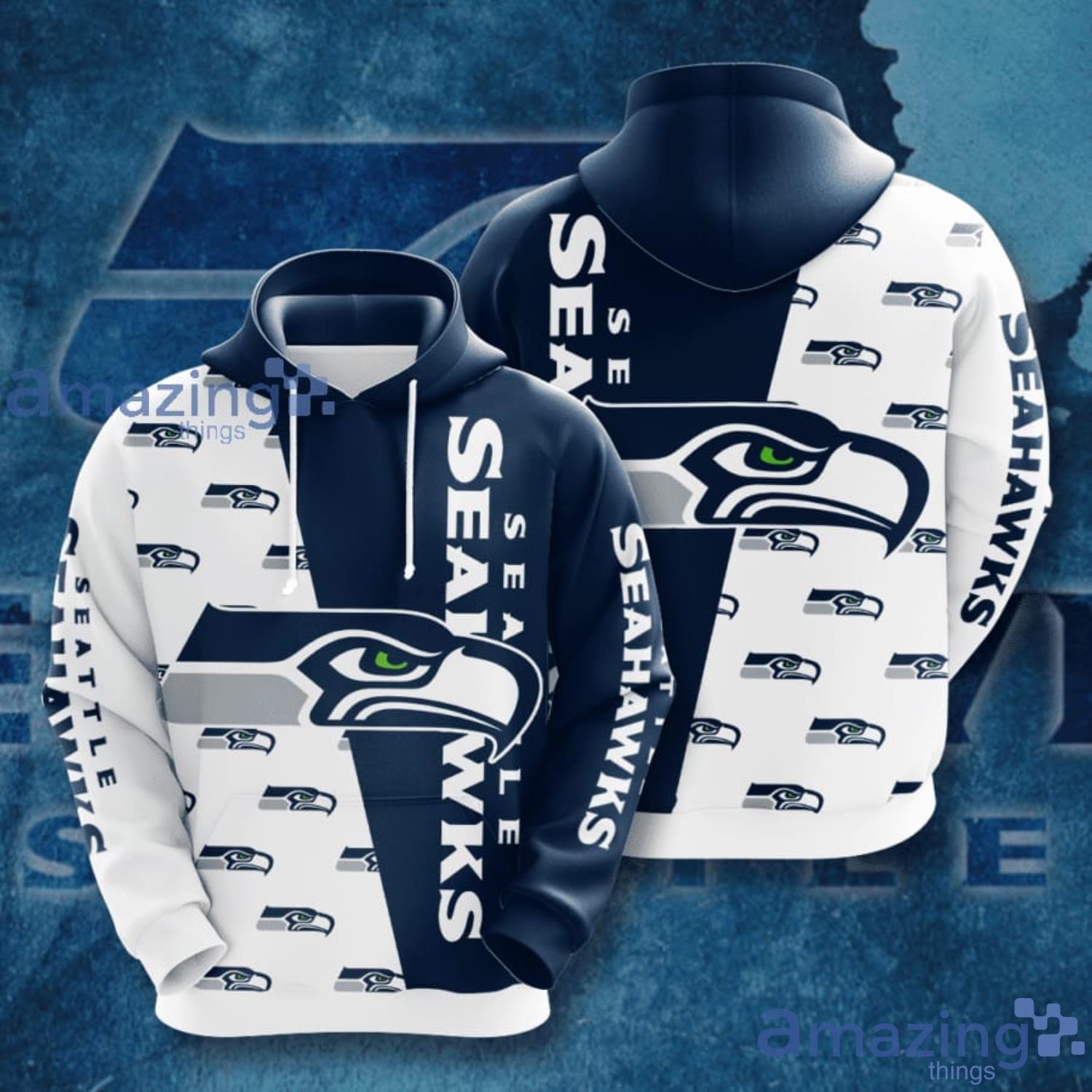Seattle Seahawks All Over Print 3D Hoodie For Sport Fans Product Photo 1