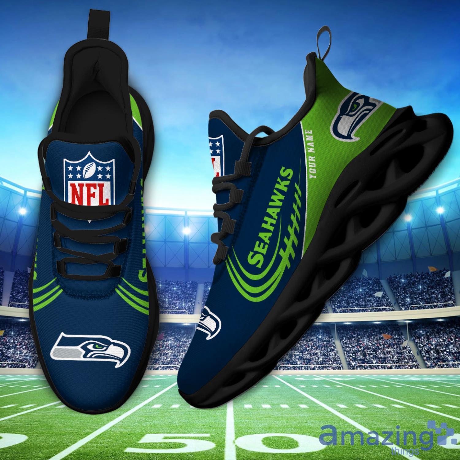 Seattle Seahawks Fans Gift Custom Name Max Soul Shoes Sneakers image Seattle Seahawks Fans Gift Custom Name Max Soul Shoes Sneakers Product Photo 2