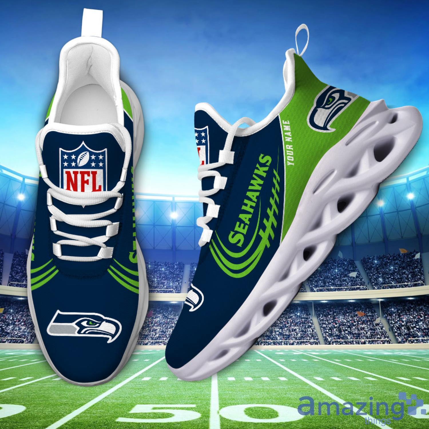 Seattle Seahawks Fans Gift Custom Name Max Soul Shoes Sneakers image Seattle Seahawks Fans Gift Custom Name Max Soul Shoes Sneakers Product Photo 3