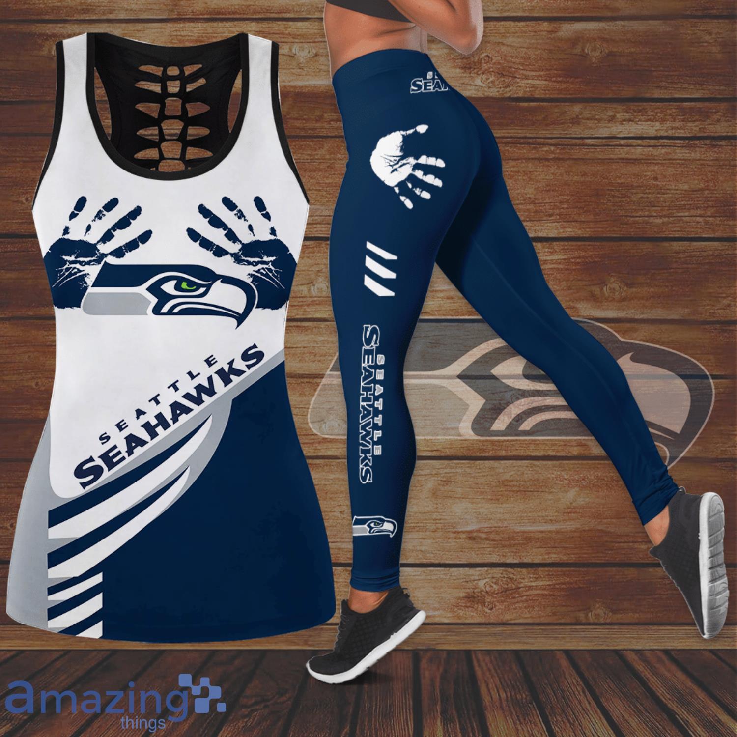 Seattle Seahawks High Waisted Leggings and Tank Top - Reallgraphics