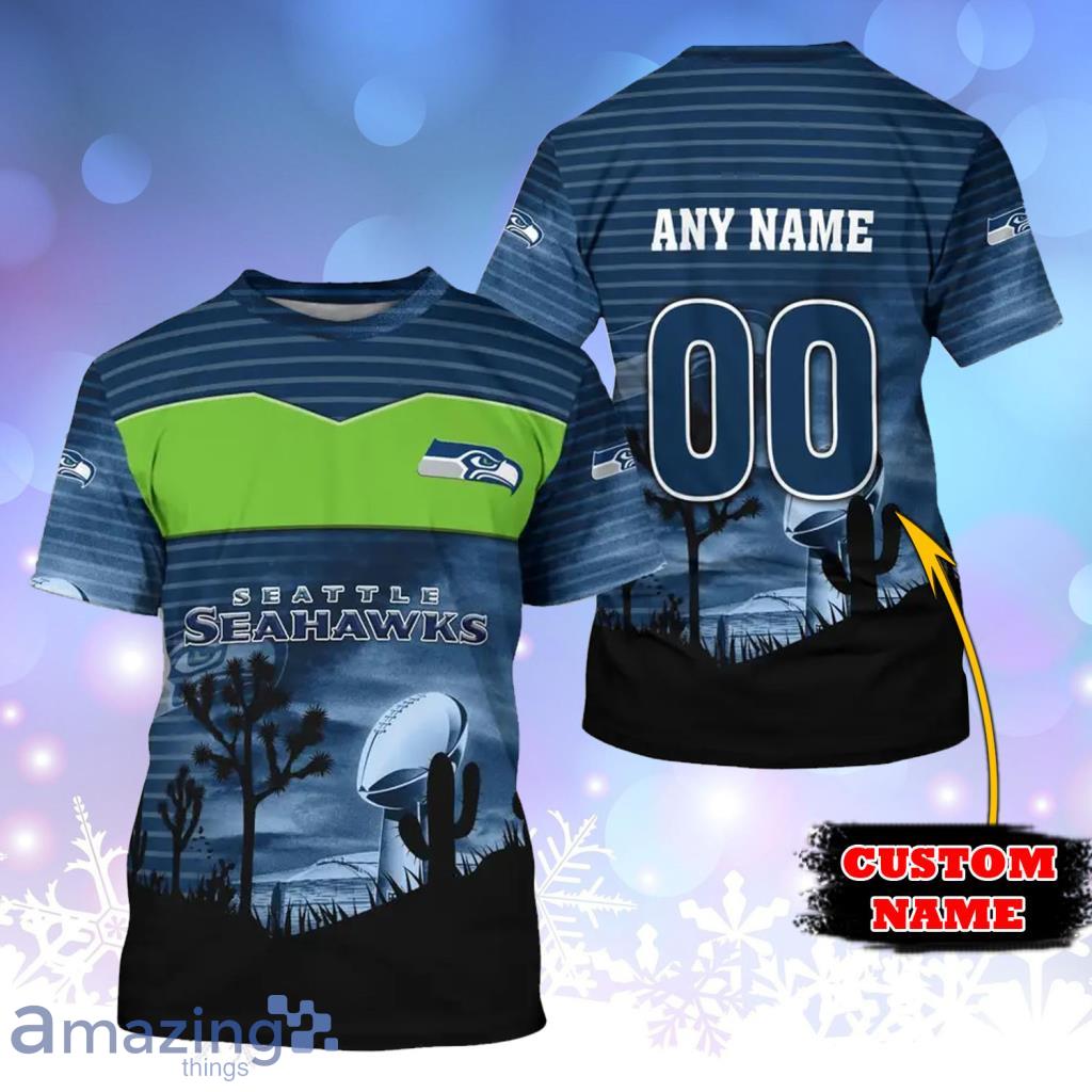 Seattle Seahawks NFL Custom Name And Number All Over Print 3D T