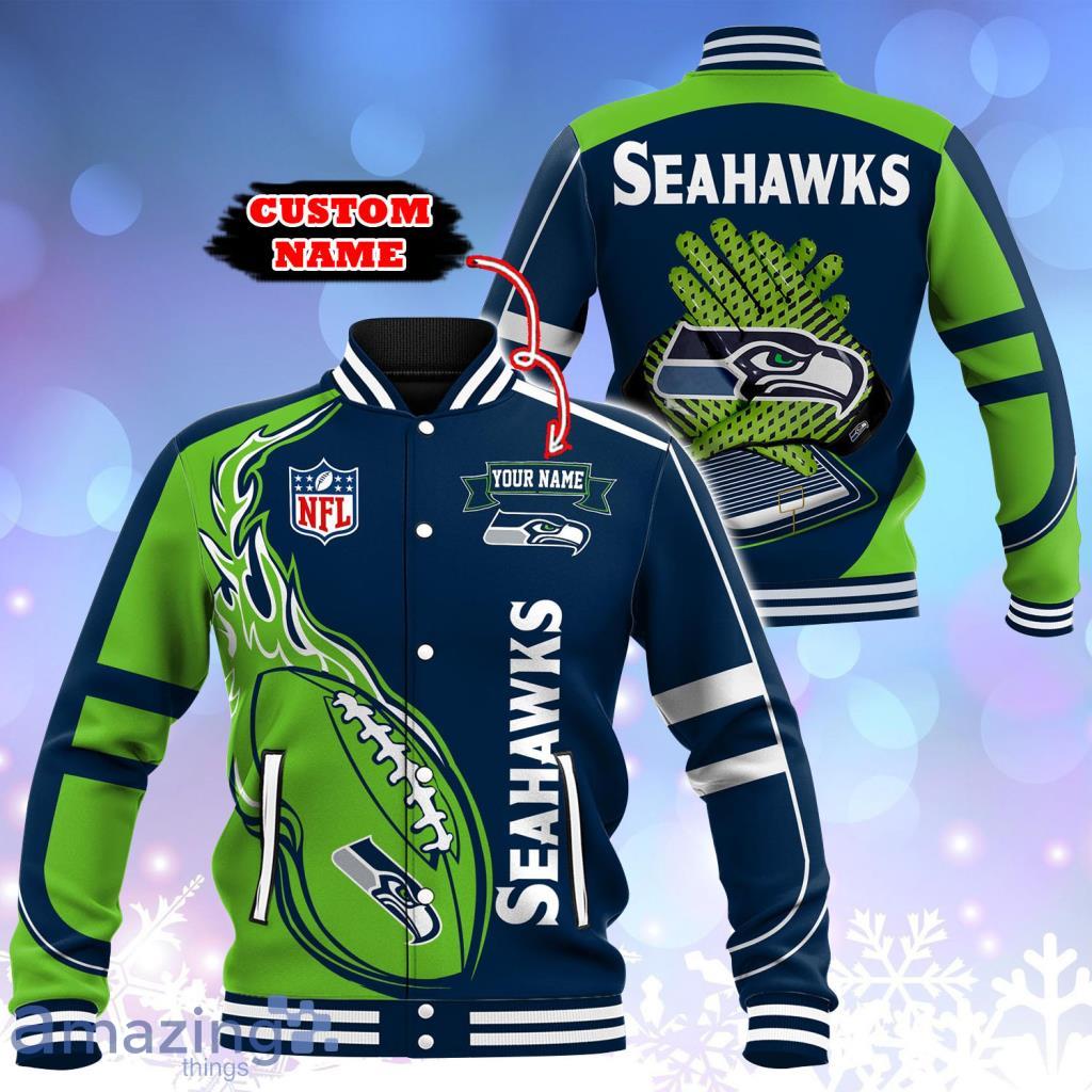 Seattle Seahawks NFL Custom Name Baseball Jacket - Seattle Seahawks NFL Custom Name Baseball Jacket